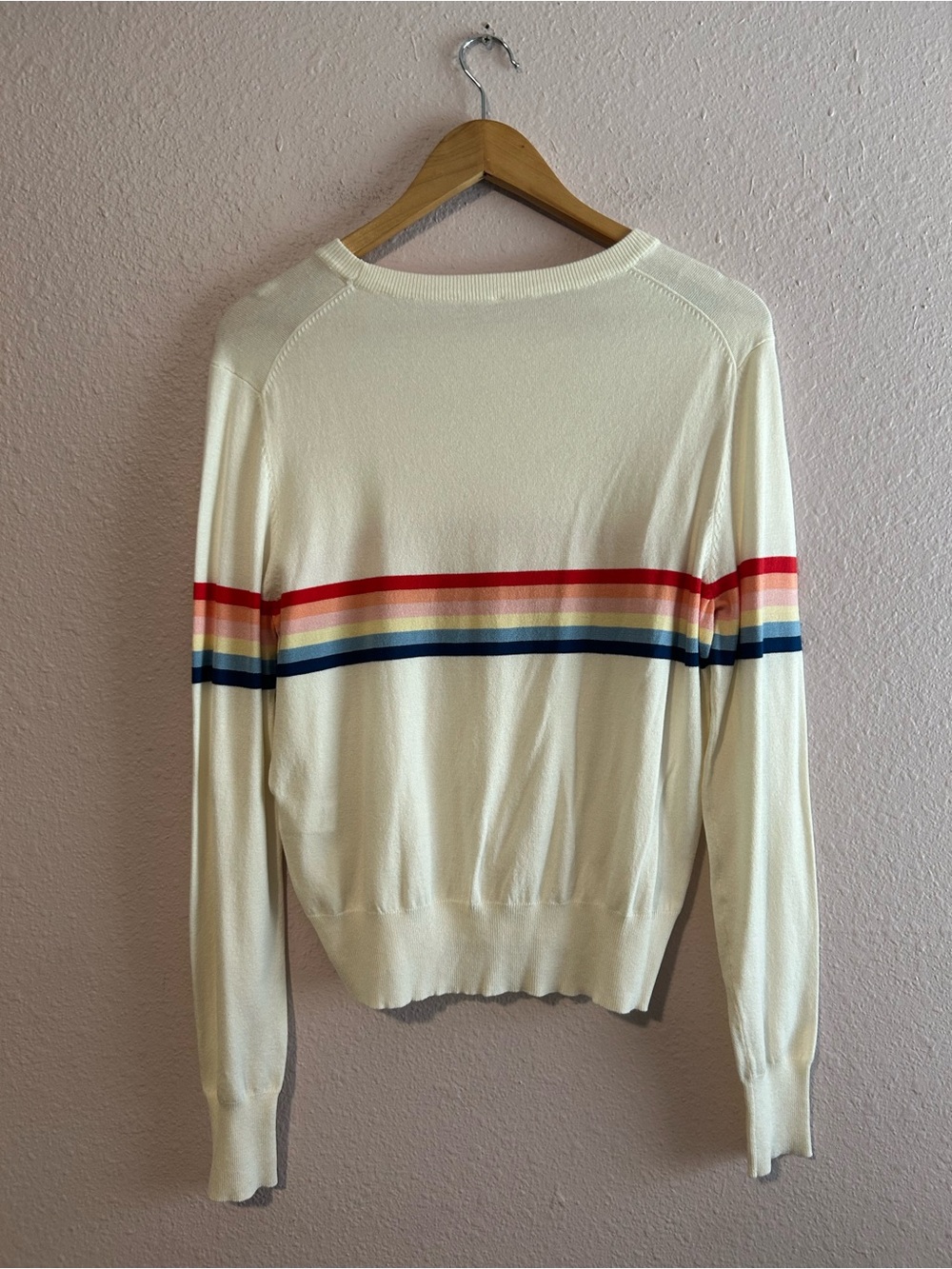 NWOT Spiritual Gangster x Madeleine Thompson Rainbow Stripe Knit Sweater - Picture 9 of 16